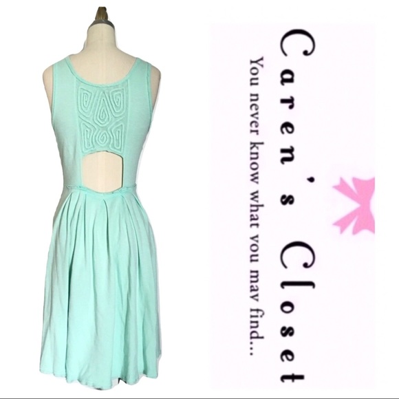 Free People Mint Green Soutache Cut Out Mini Dress - Picture 3 of 6